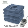 thumbnail image 3 of Sunbeam Heated Blanket Newport Blue Fleece 12 Heat Settings 12-Hour Auto Off Full 84"x72", 3 of 11