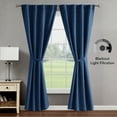thumbnail image 6 of Tobie Blackout Window Curtain Panels with Tiebacks, Back Tab,  Navy, 38" x 96", 6 of 17