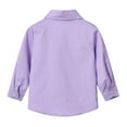 thumbnail image 5 of CCRFTGI Girls Boys Polo Shirt Button Down Collared Casual Spring Summer Dress Shirt for Kids Classic Size 7 Oxford Quick Dry Long Sleeve School Shirt Purple 3-4 Years, 5 of 8