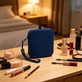 thumbnail image 5 of Silicone Mini Makeup Bag,Waterproof Lightweight Zippered Cute Purse with Wrist Strap for Bathroom Daily Use Travel,Dark Blue, 5 of 6