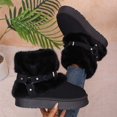 thumbnail image 5 of Womens Winter Snow Boots Thick Soled Extra Thick Warm Anti-Slip Fashion Fuzzy Shoes Black 7, 5 of 6