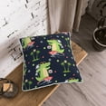 thumbnail image 3 of DouZhe Velvet Decorative Throw Pillow Covers Set of 2, Soft Square Cushion Cover with Invisible Zipper Crocodile Surfer Cartoon Trendy Printing, 20"x20", 3 of 7