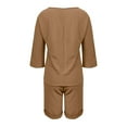 thumbnail image 5 of WCMZJ Womens Short Sets 2 Piece Outfits 3/4 Sleeve Tops and Elastic Waist Shorts Lounge Set Casual Loungewear, 5 of 6