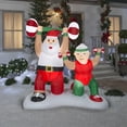 thumbnail image 2 of Gemmy Christmas Inflatable Santa and Mrs. Claus Workout Scene, 6.5 ft Tall, Multi, 2 of 3