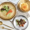 thumbnail image 6 of Pakyozj Stainless Steel Gold Plates 2 Set Round Dinner Dishes 8 Inch Metal Plates Great for Picnic,Outdoor Camping Plate,Shatterproof, Dishwasher Safe, 6 of 8