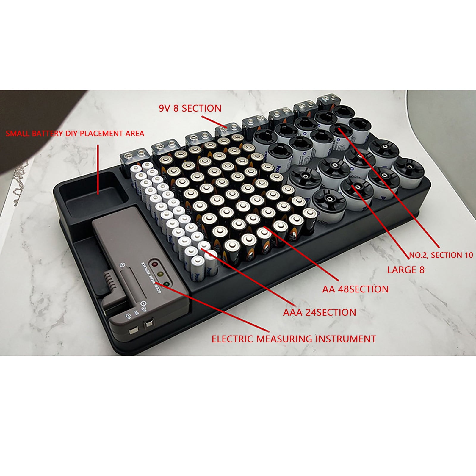 Boîtier De Rangement Pour Piles Pouvant Contenir 110 Emplacements De Piles De Tailles