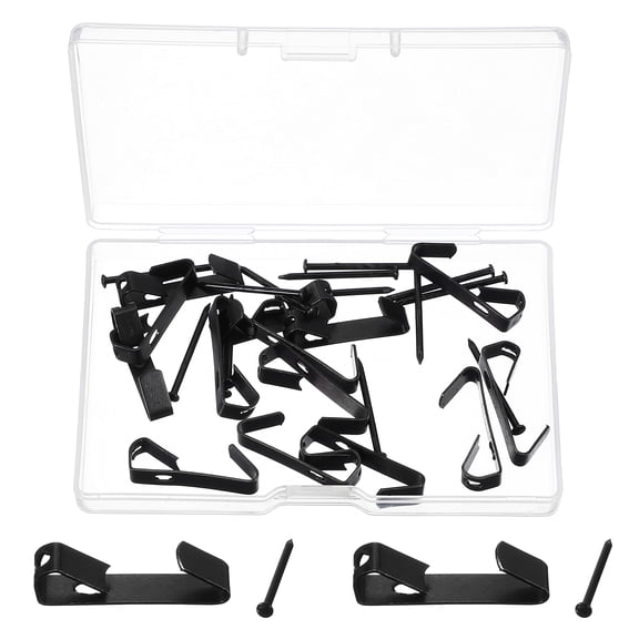 Uxcell 14 Pcs Picture Hangers, 30lb Picture Hanging Hooks Hardware Drywall Frame Hangers Painting Wall Hooks with Nails for Pictures Clocks Mirrors, Home Decoration, Black