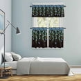 thumbnail image 5 of Blue Floral Spring Kitchen Curtains Sets for Windows 24 Inch Length, Summer Vintage Botanical Wooden Rod Pocket Window Treatments Tier Curtains and Valances Set for Bedroom/Bathroom, 5 of 8