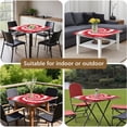 thumbnail image 5 of Red White Tie Dye Spiral Pattern Square Fitted Tablecloth with Elastic Edge,Square Table Cover,Washable Elastic Table Cover for Home Kitchen Party Decor 36"x36", 5 of 6