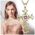 thumbnail image 3 of Cadenas Retros EternalTwist02 1Pza Oro Collar Cruz/Flores Dije 2x3.2cm Metal. High Monaco MXERN-001, 3 of 4