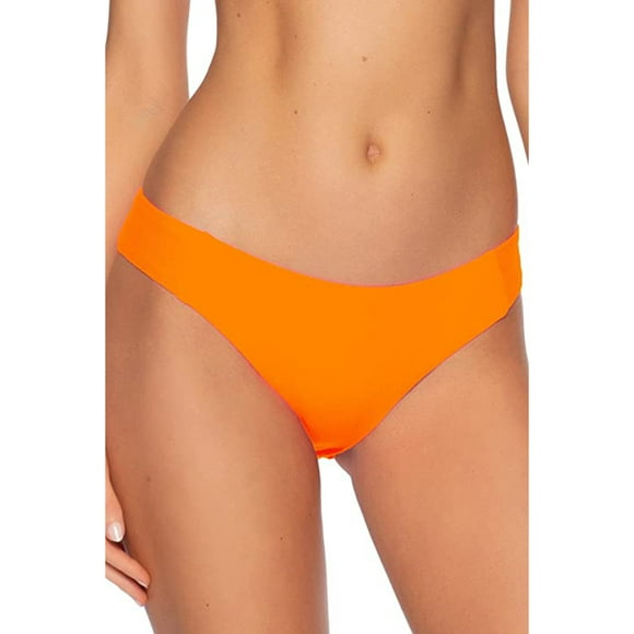 Becca by Rebecca Virtue Women's American Tab Side Hipster Bikini Bottom, Atomic Tangerine, Large