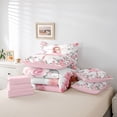 thumbnail image 6 of jejeloiu Ballet Dancer 7pcs Bedding Comforter Set,Cute Bufferflies Flowers Queen Bedding Sets,Pink Floral Queen Sheet Sets For Kids,Microfiber Bedroom Decor Reversible, 6 of 8