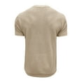 thumbnail image 4 of AHTJRT Men's Short Sleeve Henley Cotton T-Shirt Casual Button Summer Tees Tops Beige 2XL, 4 of 5