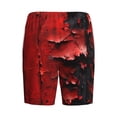 thumbnail image 2 of Lsque Abstract Red Textured Canvas Mens Sleep Pajama Shorts,Short Pajama Pants, Cotton Ultra-Soft Knit-3X-Large, 2 of 9