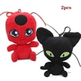 thumbnail image 1 of 2 unids/set Miraculous Ladybug Cat Plagg juguetes de peluche Lady Bug Animal relleno muñeca Xemadio LL-0621, 1 of 5