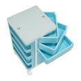 thumbnail image 6 of Kubx 53102 Rotating 4-Sided Mobile Storage Organizer with Glass Top Multiple Compartments in Turquoise, 6 of 8