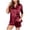 Wine, variant on Axiiglly Satin Pajama Sets for Women 2 Piece Short Sleeve V Neck Button Down Silk Pjs Shorts Lounge Sets Soft and Comfy, S-2XL