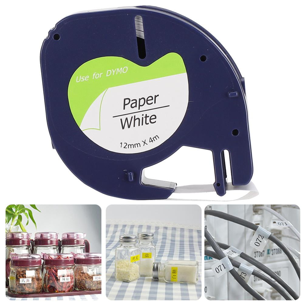 Tebru Resin Ribbon,Label Tape Resin Ribbon Abrasion Resistant Black-on-White for DYMO LT Labeling Machine,Labeler Laminated Tape