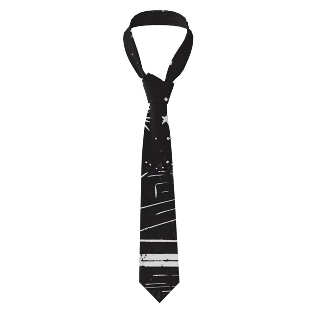 Balery Star Gazing Cat Illustration Corbata Clásica de Seda para Hombre, Corbata Tejida Jacquard, Corbatas Formales para Negocios y Bodas