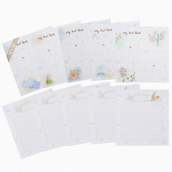Extra Pages for Photos and Notes - Baby Memory Book Refill Paper Set, 10 Sheets - Choose Joy