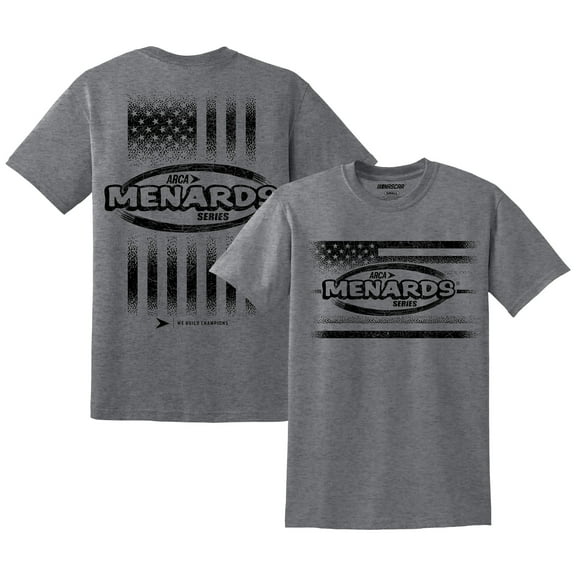 Men's Heather Gray ARCA Menards Series Tri-Blend Flag T-Shirt