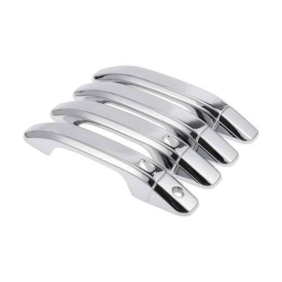 4pcs Exterior Door Handle Cover Car Door Handle Protector for Chevrolet Silverado 1500 with 2 Keypad Chrome Silver Tone