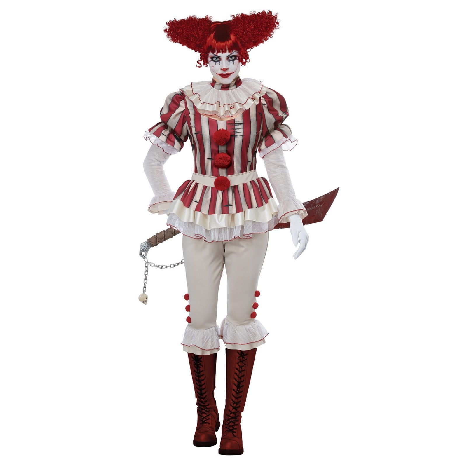 Adult Mens Circus Clown Costume Cosplay Halloween Fancy Dress Outfit 