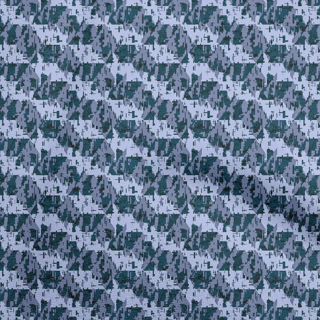 oneOone Polyester Spandex Blue Fabric Asian Block Sewing Material Print Fabric By The Yard 56 Inch Wide
