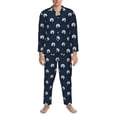 thumbnail image 3 of Fotbe Wolf And Moon Pattern Long Sleeve Pajama Set for Men,Sleepwear Set,2-piece Loungewear Set,Soft PJs Comfy Nightwear with Pockets-XX-Large, 3 of 7