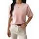 thumbnail image 3 of Suéteres de Verano para Mujer, de Corta, Cuello Redondo, Ligeros, Holgados, Elegantes, Informales, Tipo Blusa Rosa XL, 3 of 8