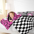thumbnail image 4 of Erosebridal Leopard Print Billiard 7pcs Bedding Comforter Set For Girls,Cute Gothic Skull Queen Bedding Sets For Kids,Reversible, 4 of 7