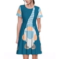 thumbnail image 1 of Balery Nurse Doctor Gnomes Vestidos sueltos de manga corta para mujer, vestidos de verano 2025, vestidos casuales de corte A con vuelo., 1 of 6