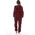 thumbnail image 3 of Just Love Buffalo Plaid Adult Onesie Sherpa Lined Hoody One Piece Pajamas (Red Buffalo Plaid, Large), 3 of 3