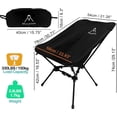 thumbnail image 3 of Portable Camping Chair with ReleaseLock, Stable Lightweight Camp Ultralight Folding Compact 330lbs, Backpacking Foldable Chairs for Outside, Beach, Picnic, Hiking, Festival & Travel - Black, 3 of 8