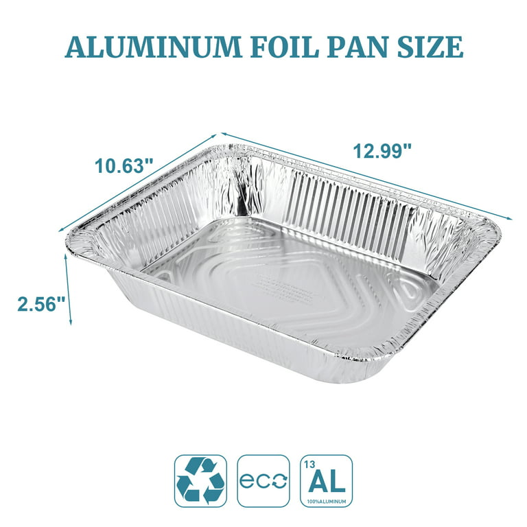 Stock Your Home Aluminum Pans 9x13 Disposable Foil Pans (30 Pack) - Half Size Steam Table Deep Pans - Tin Foil Pans Great for Cooking