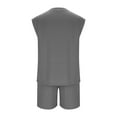 thumbnail image 4 of Stamzod Running Sweatsuits for Men 2 Piece Fashion Solid Color Summer Sleeveless Gym Tank Tops and Shorts Set Casual Plus Size Athletic Track Suit with Pocket Gray B L, 4 of 6