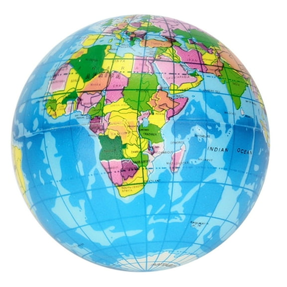 1 PC Globe Squeeze Balls, 2.5 Inch Globe Bouncy Ball Earth Squishy Ball,Mini Foam Globe Squeeze Stress Balls