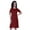 Maroon, variant on Moomaya Cold Shoulder T-shirt Dress Round Neck Casual Knee Length Summer Dresses For Womens