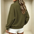 thumbnail image 6 of Ozmmyan Womens Long Sleeve Sweatshirt Stand Collar Full Zip Loose Casual Solid Sweatshirt Jacket with Pockets Fall Winter Spring, 6 of 6