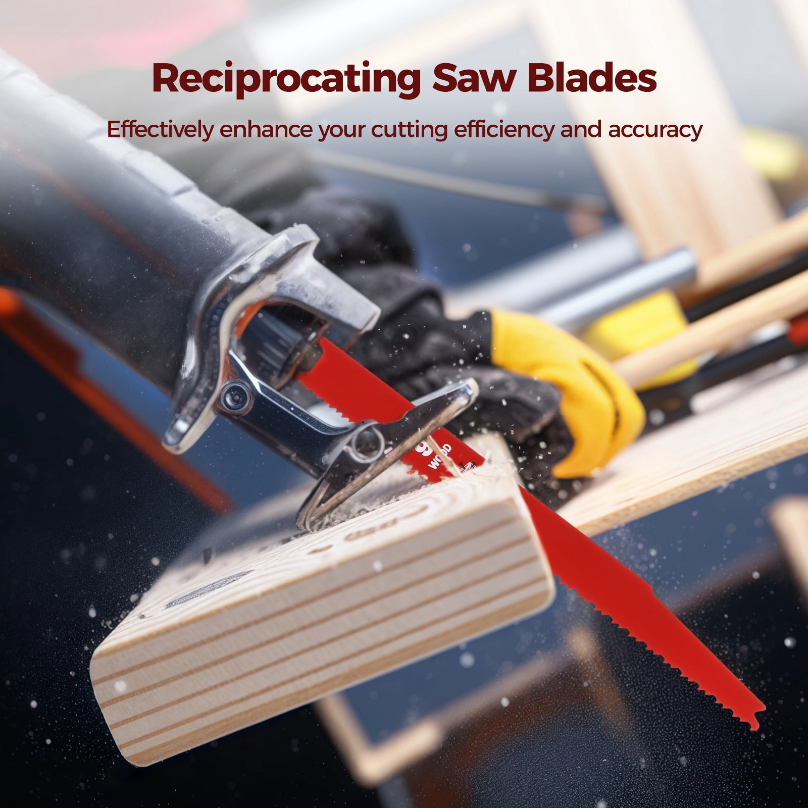 25 Pcs Reciprocating Saw Cutters, 9" 6/12 Tpi Bi-metal Cutting Saw Cutters, Metal Pruner Saw Cutting Tools for Cutting Embedded Wood, Metal, PVC Pallets