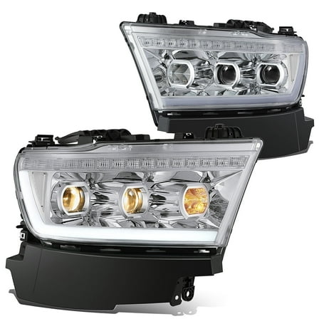 DNA Motoring Start-Up LED DRL Sequential Signal Dual Projector Headlights for 19-24 Ram 1500