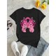 thumbnail image 3 of Awareness Pink Ribbon & Butterfly Graphic Tee for Women - Stretchy Polyester Blend, Casual Round Neck Short Sleeve, Comfortable Summer Top, Awareness Items, 3 of 8