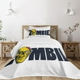 thumbnail image 3 of Ambesonne Zombie Quilted Bedspread Set 2 Pcs, Dead Human Face, Twin Size, Dark Blue Yellow, 3 of 6
