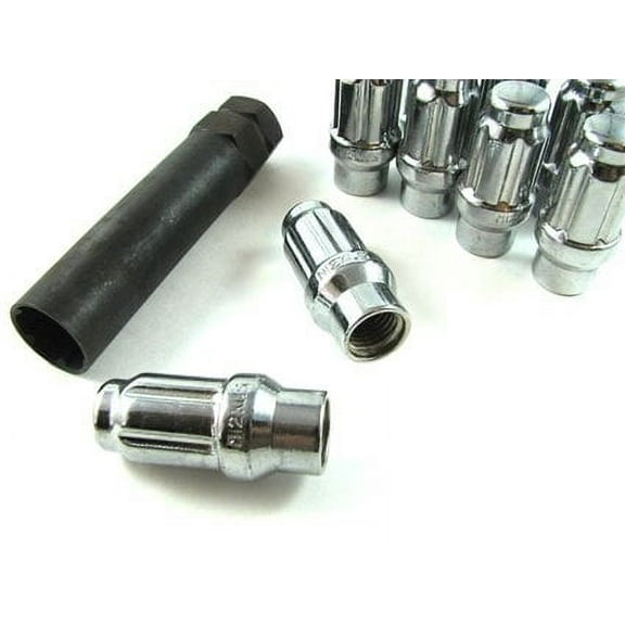 ET Spline Drive Tuner 7/16" Thread Chrome Lug Nut 20 Pc Set with Key