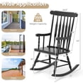 thumbnail image 3 of Gymax 2PCS Wooden Rocking Chair Single Rocker Indoor Garden Patio Yard Black, 3 of 7
