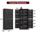 thumbnail image 2 of ChVans Farmhouse 71" Tall Kitchen Pantry with 12 Hanging Shelves, 4 Barn Doors Pantry Storage Cabinet with Load-Bearing Steel Pipe and Adjustable Shelves for Kitchen, Dining Room, Living Room, Black, 2 of 11