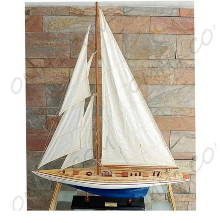 Old Modern Handicrafts Y087 Schooner Yacht Model Enterprise Painted Sailboat - Extra Large