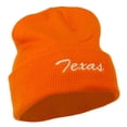 thumbnail image 5 of Texas Embroidered Long Cuff Beanie - Orange OSFM, 5 of 5
