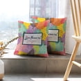 thumbnail image 6 of LALILO Throw Pillow Covers Colorful Flowers Retro Colorful Floral Cushion Cover 18" x 18", 2 Pack, 6 of 6