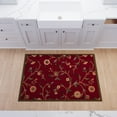 thumbnail image 3 of Ottomanson Floral Area Rug 3'3" x 4'7" - Non Slip Low Pile Carpet, Red, 3 of 11